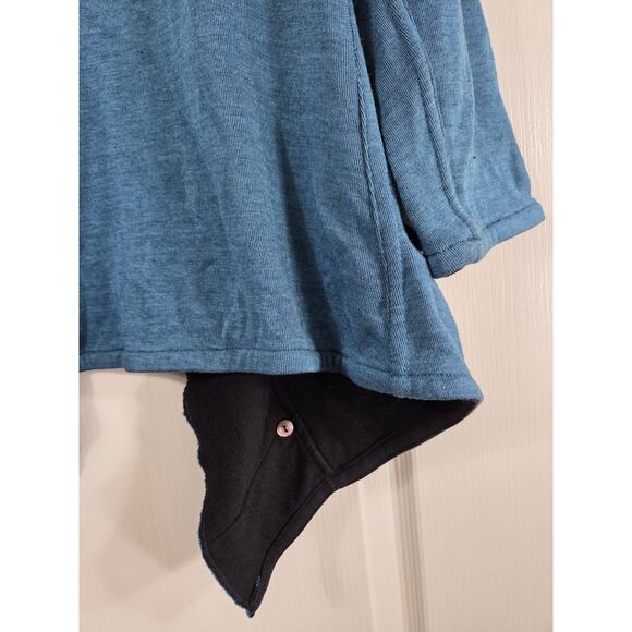 Parsley & Sage Reversible Aqua Blue Black Artsy Boho Knit Cardigan Size Medium - Picture 10 of 16